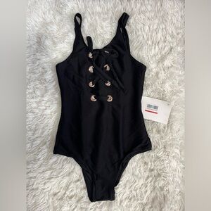 Tart Collections Black Full Piece Swimsuit Size S NWT